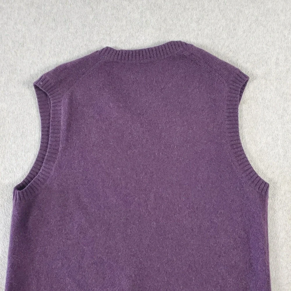 Banana Republic Sweater Vest Men's Large Purple Merino Wool Blend Italian Yarn